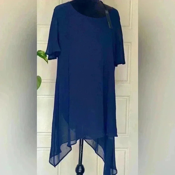 Capote navy blue short sleeve dress size extra large flow, generous size fitNWT - Picture 1 of 8